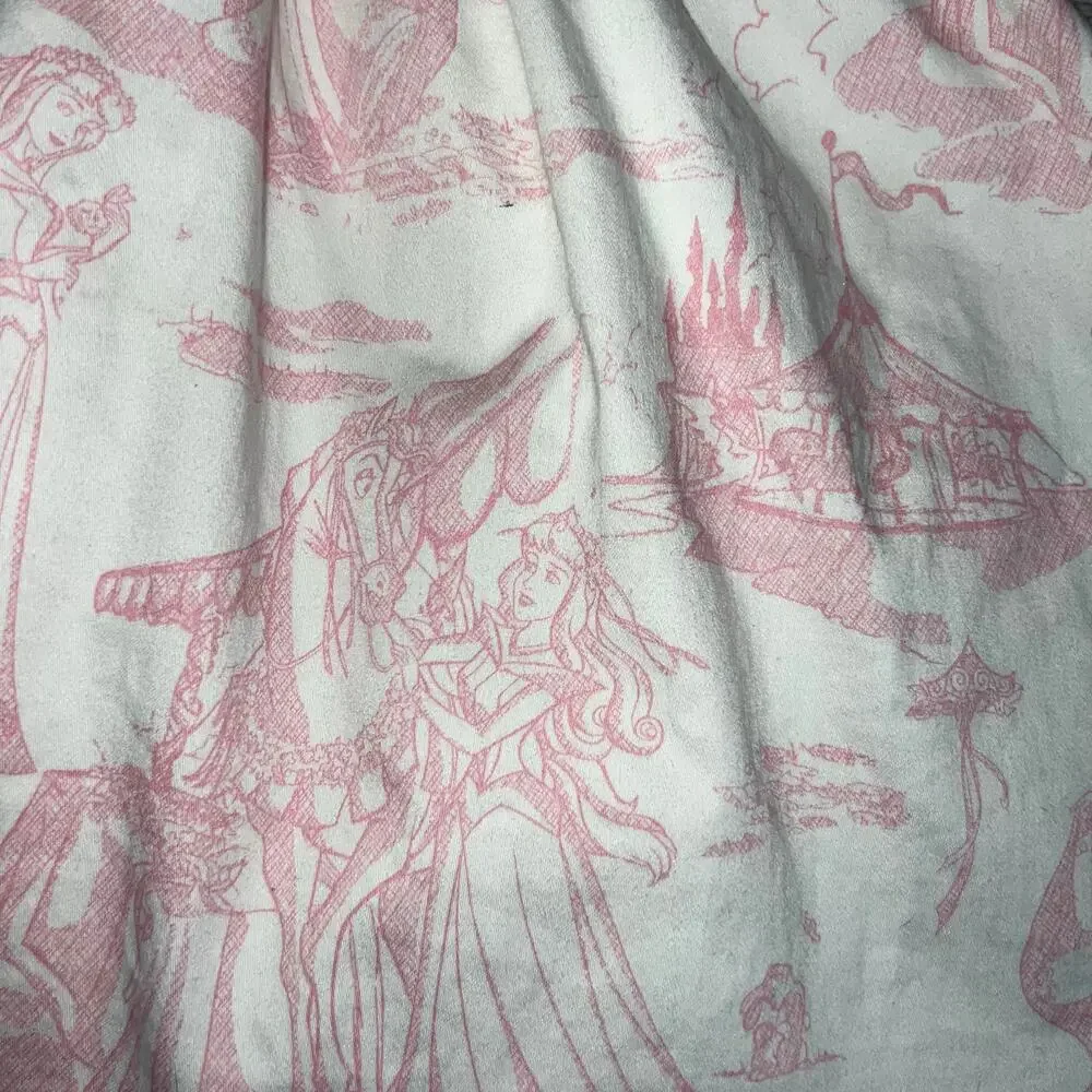 Disney Princess Aurora Pink Toile Twirl party  Dress storybook castle Girls sz 5